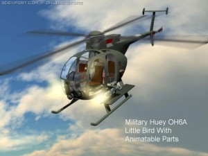 army huey little bird Model 3D
