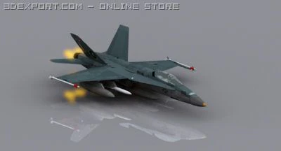 f18 hornet 3D Model .c4d .max .obj .3ds .fbx .stl .blend