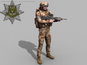 british royal anglian desert soldier 3D मॉडल