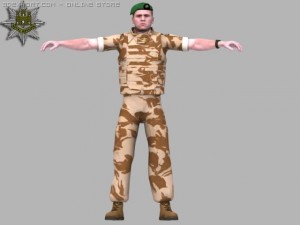 british royal anglian desert soldier 3D 模型