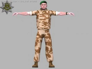 british royal anglian desert soldier 3D Model