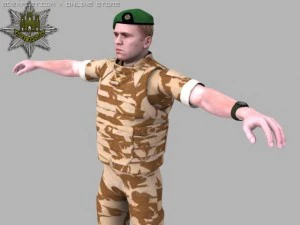 british royal anglian desert soldier 3D Model