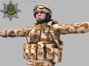 british royal anglian desert soldier 3D Model