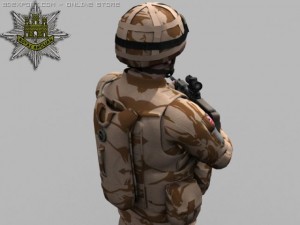 british royal anglian desert soldier 3D 模型