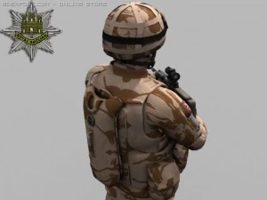 british royal anglian desert soldier 3D Model