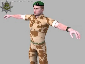 british royal anglian desert soldier 3D Model