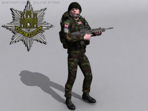 british royal anglian woodland soldier 3D मॉडल
