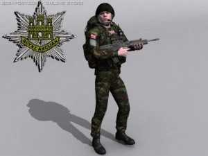 british royal anglian woodland soldier 3D Model