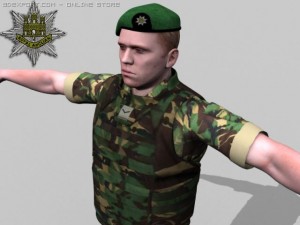 british royal anglian woodland soldier 3D 模型