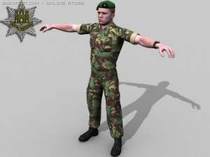 british royal anglian woodland soldier 3D 模型
