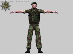 british royal anglian woodland soldier 3D 模型