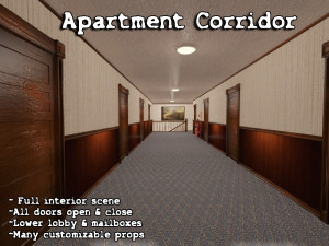 apartment corridor 3D 모델