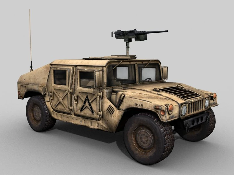 military hmmwv desert 3D Model .c4d .max .obj .3ds .fbx .stl .blend 