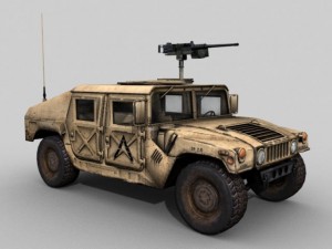 military hmmwv desert Model 3D