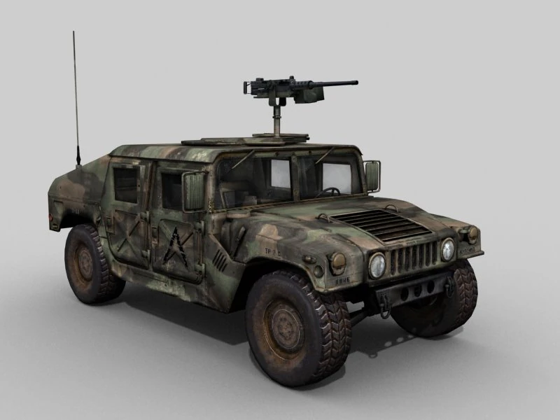 military hmmwv woodland 3D Model .c4d .max .obj .3ds .fbx .stl .blend 