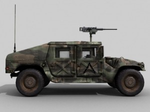 military hmmwv woodland 3D 模型