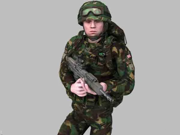 british royal marine woodland rigged soldier 3D Model .c4d .max .obj .3ds .fbx .stl .blend 