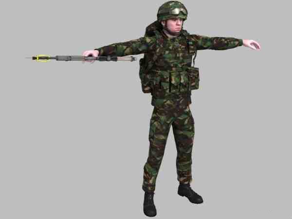 British Royal Marine Woodland Rigged Soldier 3d Model In Man 3dexport