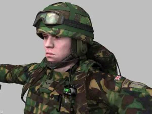 british royal marine woodland rigged soldier 3D Model