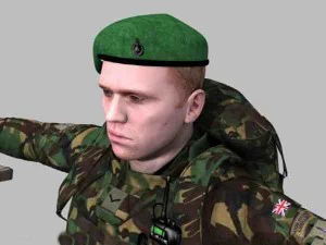 british royal marine woodland rigged soldier 3D Model
