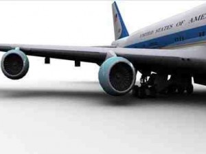 usa air force one 747 plane 3D Model