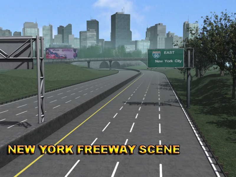 new york freeway scene 3D Model .c4d .max .obj .3ds .fbx .stl .blend 