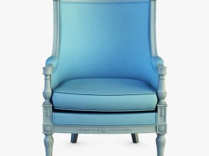19th century french bergere armchair 3D Model