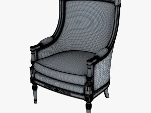 19th century french bergere armchair 3D Model