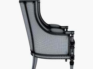 19th century french bergere armchair 3D Модель