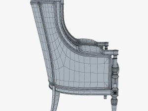 19th century french bergere armchair 3D Model