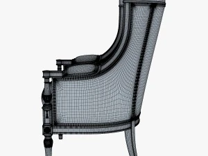 19th century french bergere armchair 3D Model