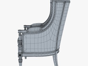 19th century french bergere armchair 3D Модель