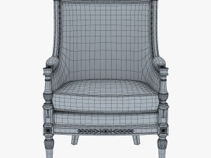 19th century french bergere armchair 3D Модель
