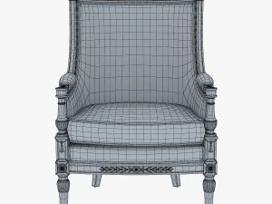 19th century french bergere armchair 3D Model