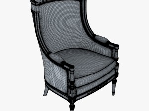 19th century french bergere armchair 3D Модель