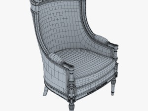 19th century french bergere armchair 3D Модель