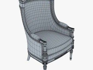 19th century french bergere armchair 3D Model