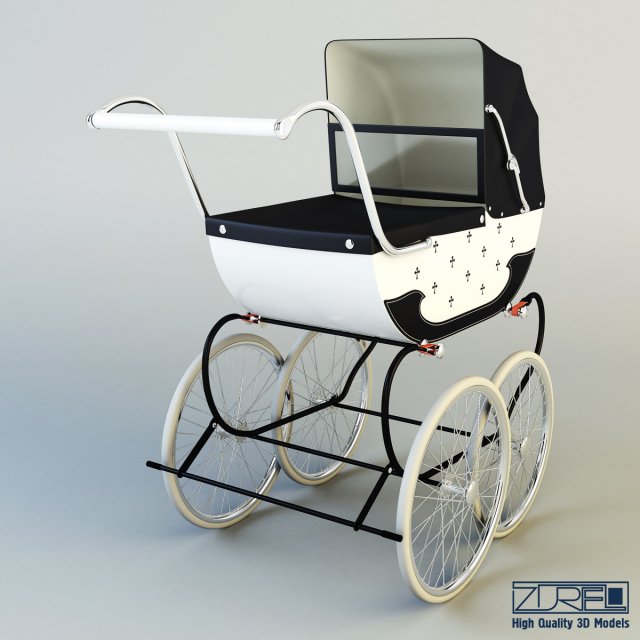 pram retro 3D Модель .c4d .max .obj .3ds .fbx .stl .blend 