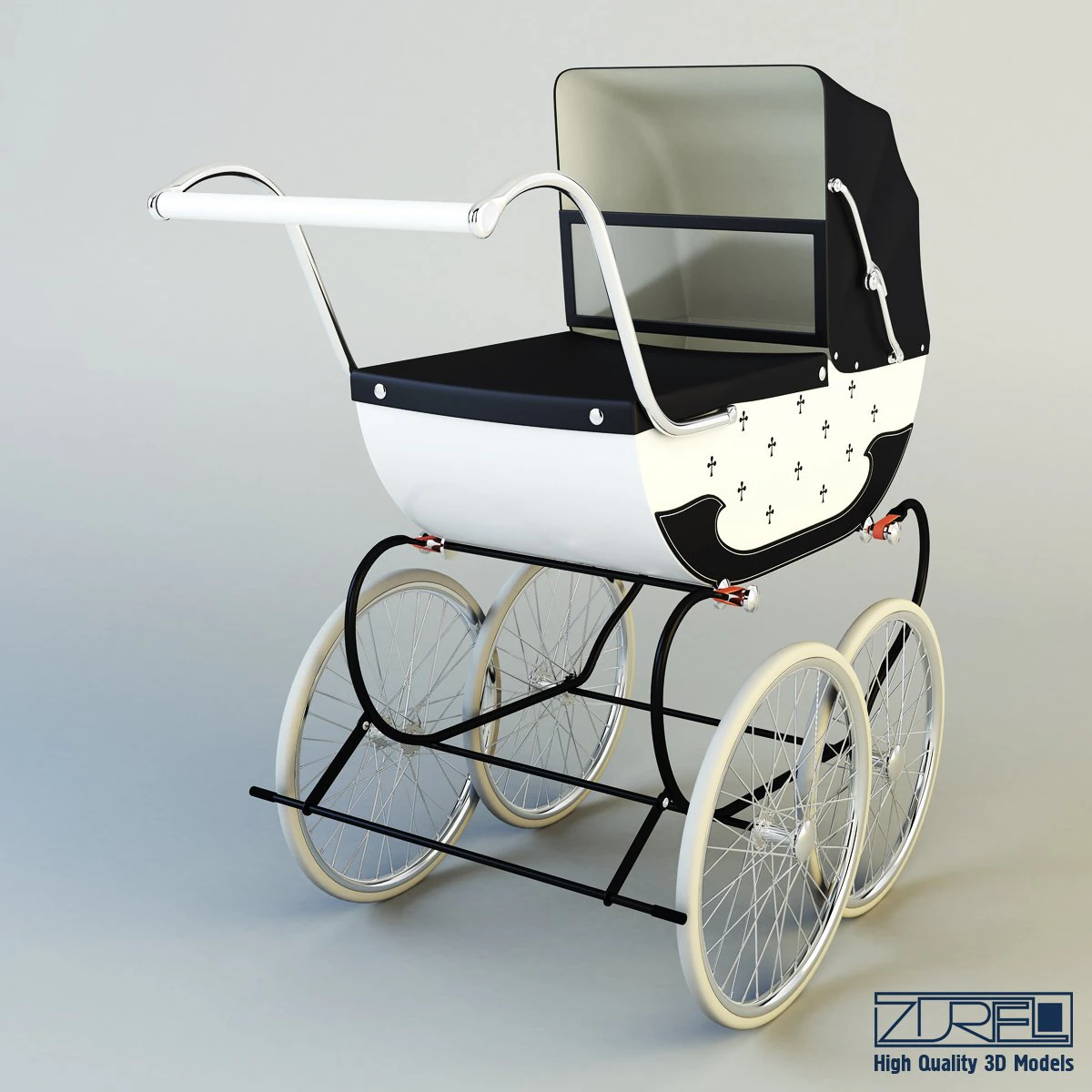 pram retro 3D Model .c4d .max .obj .3ds .fbx .stl .blend 