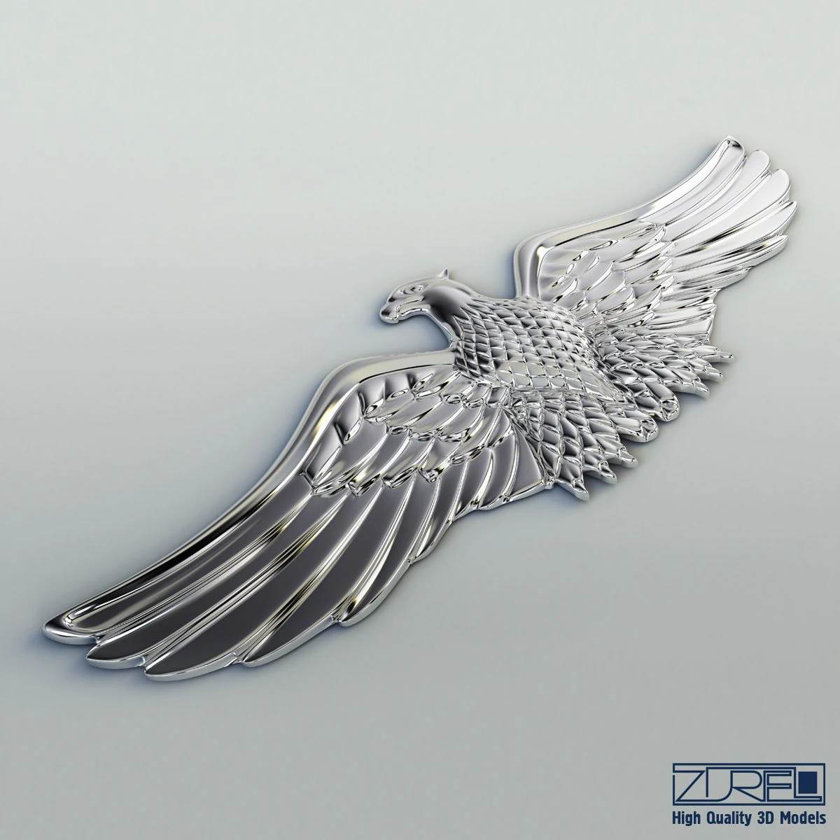 chrome eagle 3D Model .c4d .max .obj .3ds .fbx .stl .blend 