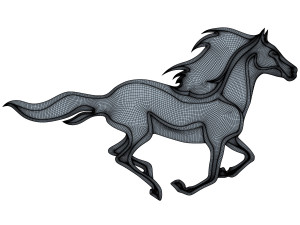 chrome horse v 1 3D 모델