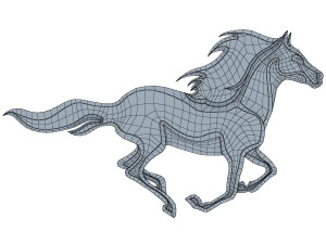 chrome horse v 1 3D 모델