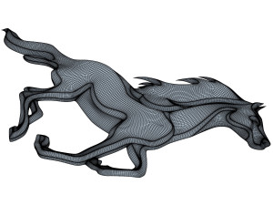 chrome horse v 1 3D 모델