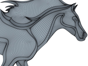chrome horse v 1 3D 모델