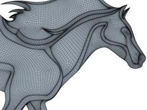 chrome horse v 1 3D Model