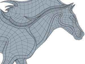 chrome horse v 1 3D 모델