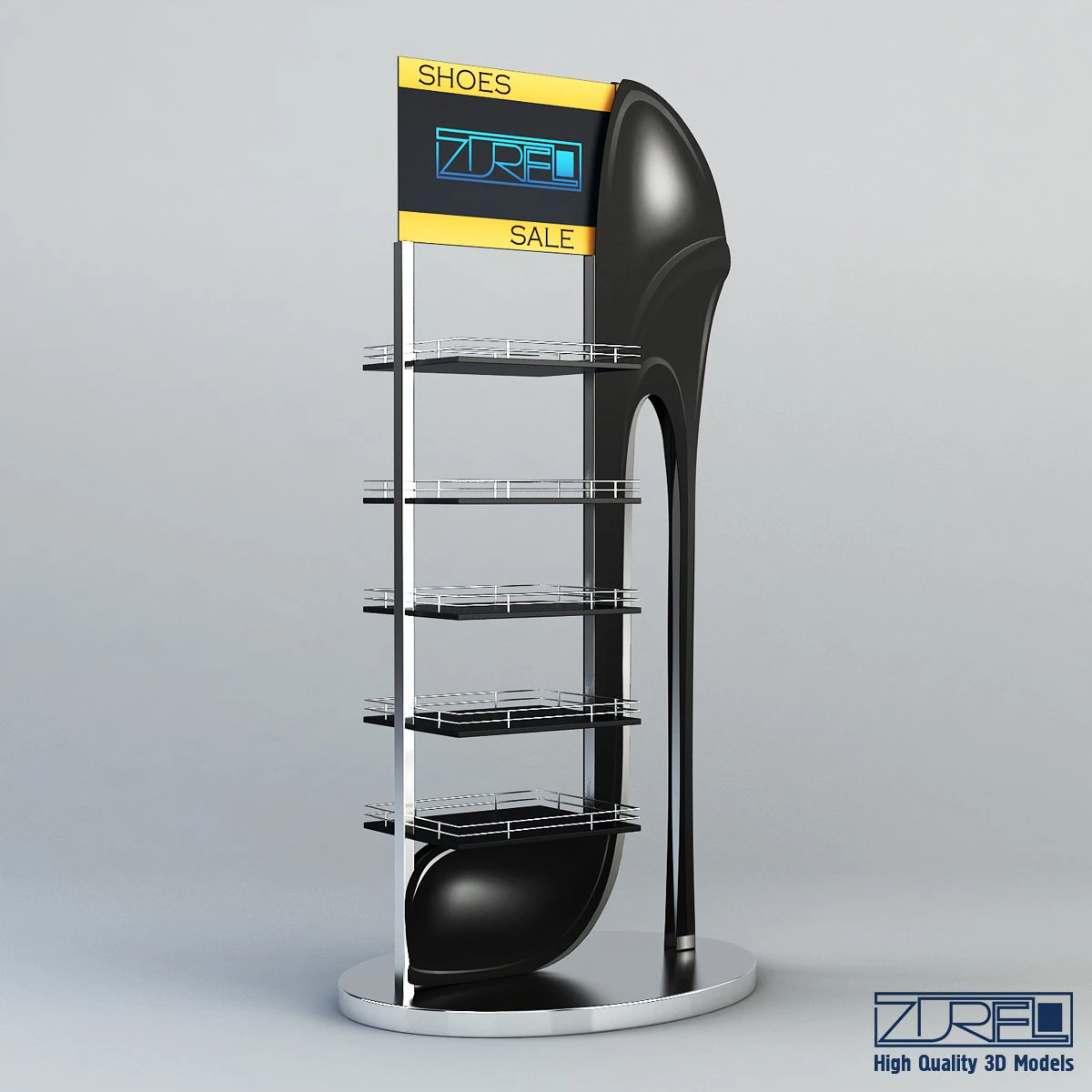 rack shoes v 1 3D Model .c4d .max .obj .3ds .fbx .stl .blend