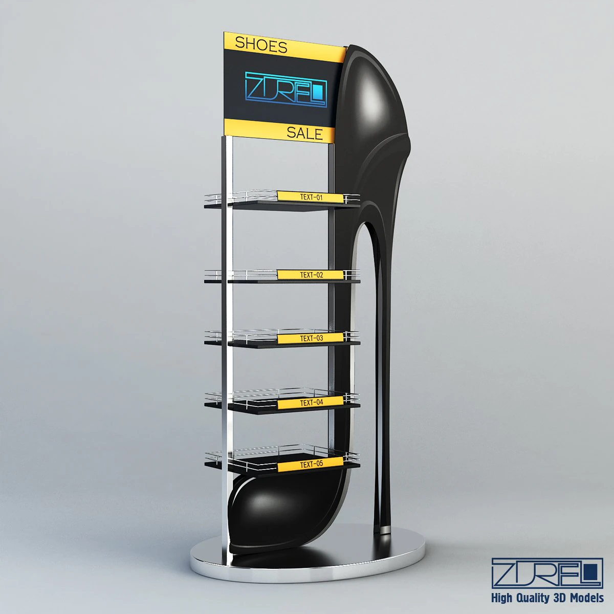 rack shoes v 2 3D Model .c4d .max .obj .3ds .fbx .stl .blend 