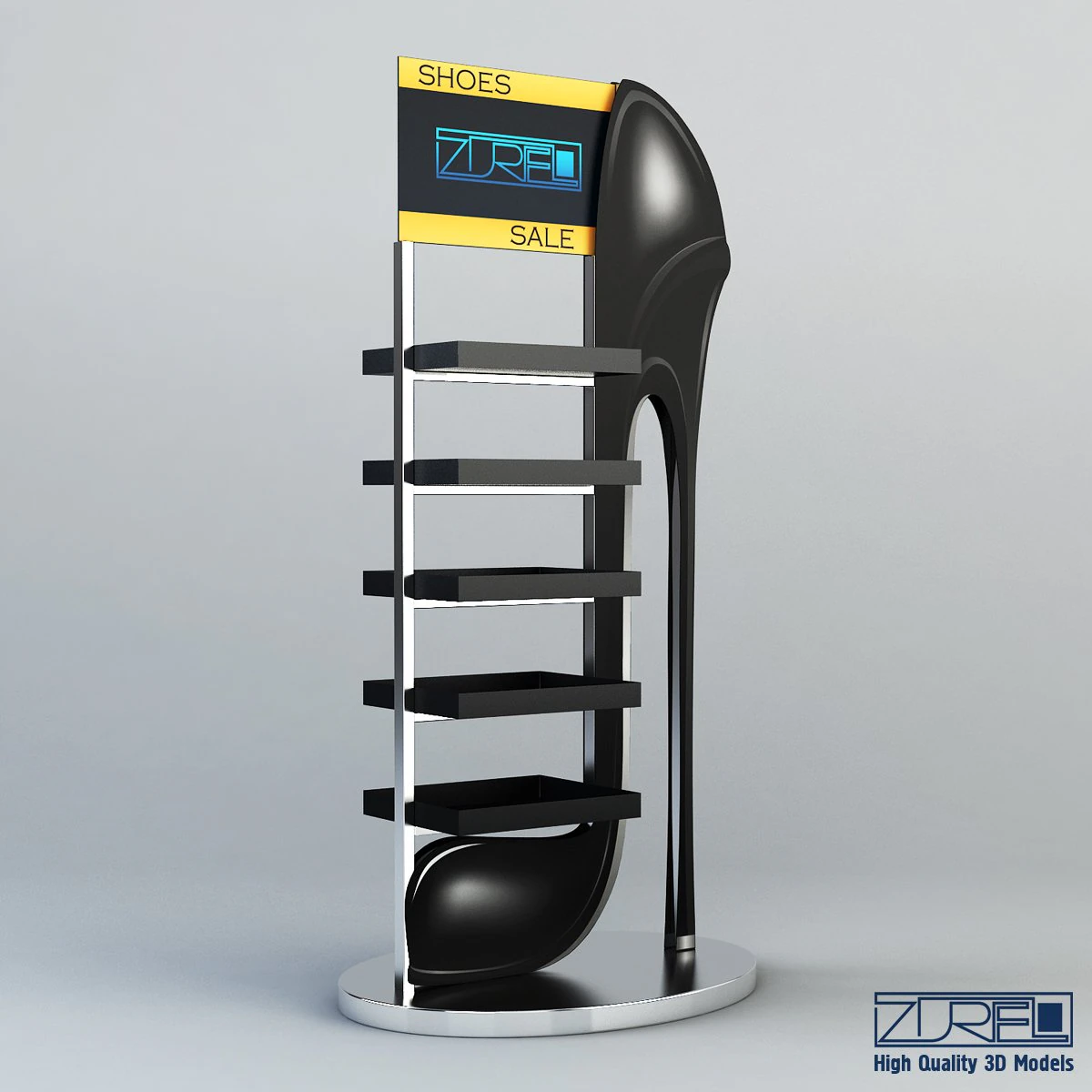 rack shoes v 3 3D Model .c4d .max .obj .3ds .fbx .stl .blend 