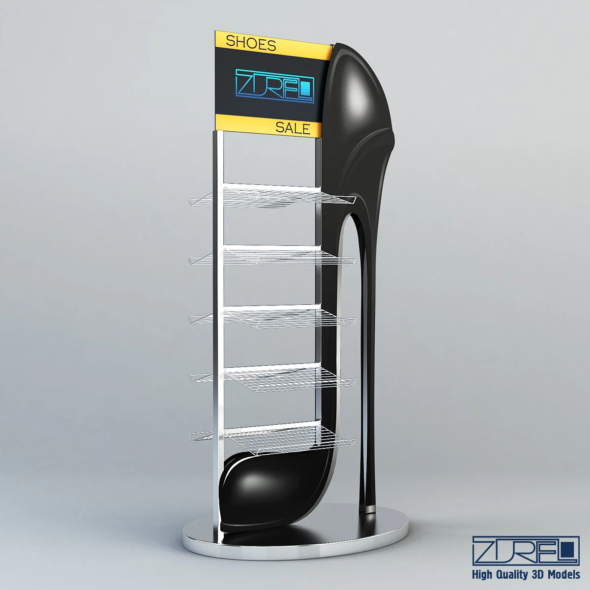 rack shoes v 4 3D Model .c4d .max .obj .3ds .fbx .stl .blend 